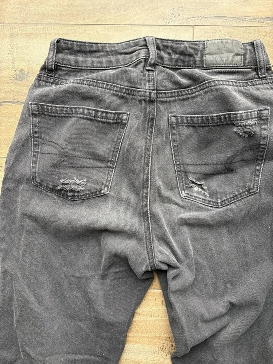 American Eagle Outfitters Black Distressed Relaxed Jeans US 00 Regular - Picture 4 of 7